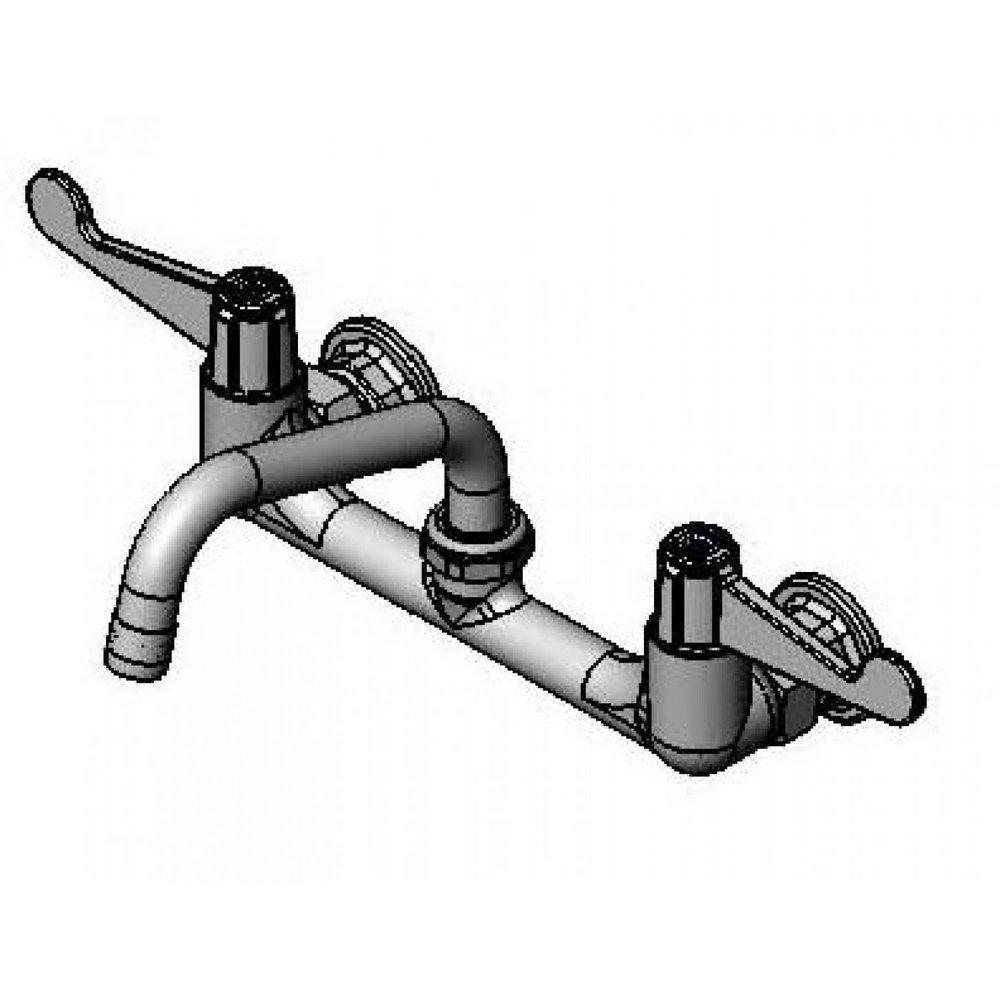 T&S Brass Chrome 8 CENTERS WALL MOUNT FAUCET 6 SWING NOZZLE WRIST ACTION HANDLES & 