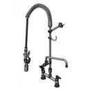 T&S Brass Polished Chrome 0.65 gpm Deck Mount Pre-Rinse Faucet with Triple Lever Handle 