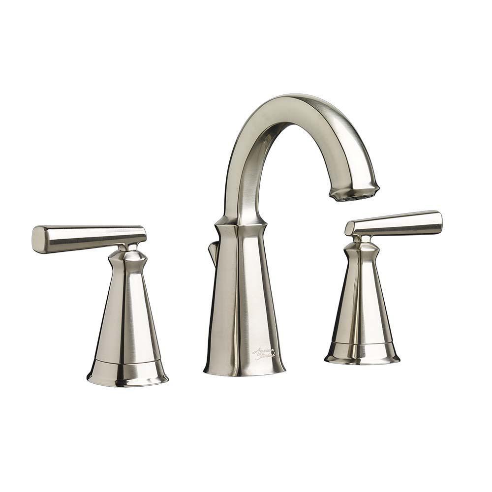 American Standard Brushed Nickel Two Handle Widespread Bathroom Sink Faucet 
