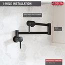 Delta Faucet Matte Black Two Handle Lever Handle Pot Filler 
