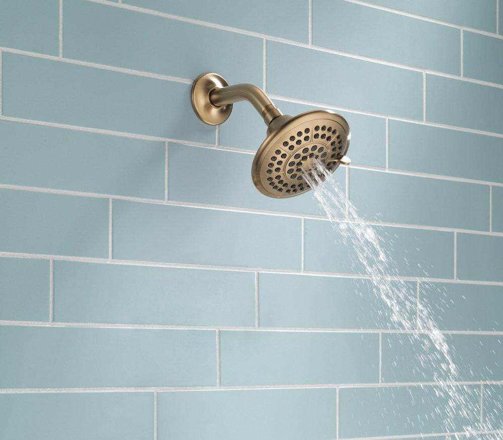 Delta Faucet Brilliance Champagne Bronze Multi Function Full Body, Full Spray with Massage, Massage, Pause and Soft Drench w/ Full Spray Showerhead 