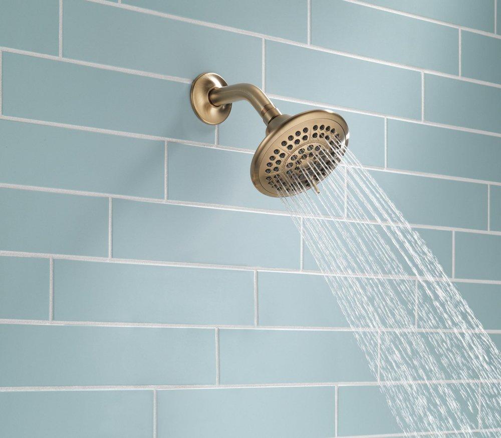 Delta Faucet Brilliance Champagne Bronze Multi Function Full Body, Full Spray with Massage, Massage, Pause and Soft Drench w/ Full Spray Showerhead 