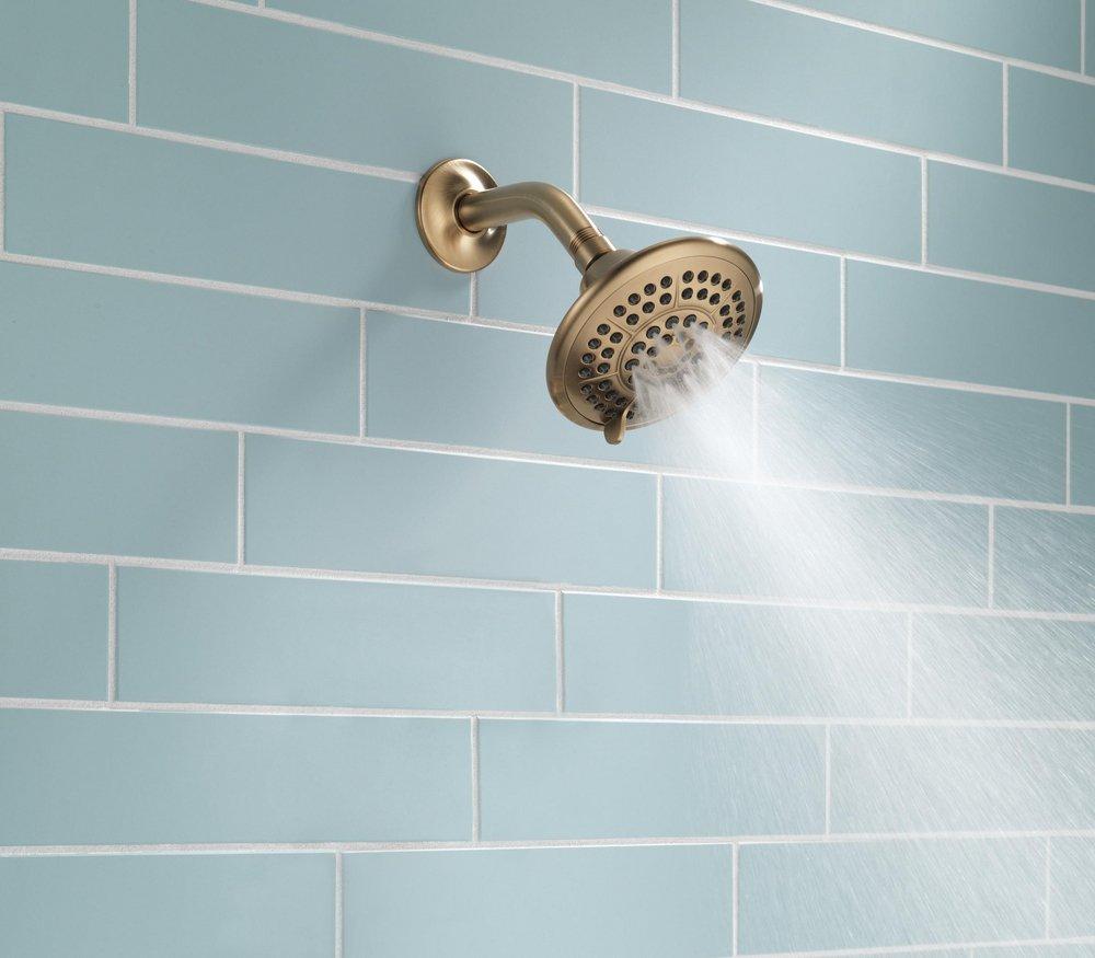 Delta Faucet Brilliance Champagne Bronze Multi Function Full Body, Full Spray with Massage, Massage, Pause and Soft Drench w/ Full Spray Showerhead 