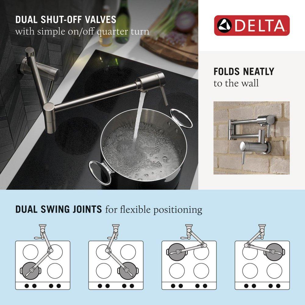 Delta Faucet Champagne Bronze Two Handle Lever Handle Pot Filler 