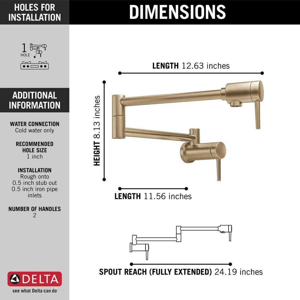 Delta Faucet Brilliance Champagne Bronze Two Handle Lever Handle Pot Filler 