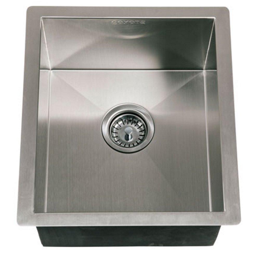 Coyote Outdoor Living Stainless Steel 18 x 16 in. No Hole Single Bowl Dual Mount Kitchen Sink 
