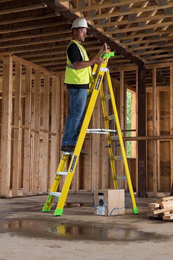 Louisville Ladder Fiberglass Ladder with 375 lb. Cross Step 