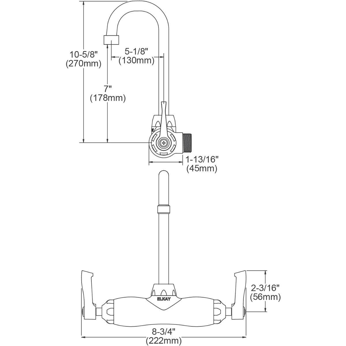 Halsey Taylor Stainless Steel Wall Mount Non-Filtered Non-Refrigerated Bilevel Water Cooler 
