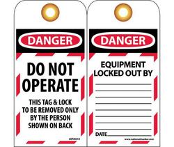 Heavy Duty Polyester Lockout Tag in Red and White (25 Pack)