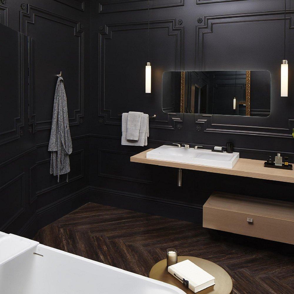 DXV Platinum Nickel Two Handle Electronic Bathroom Sink Faucet 