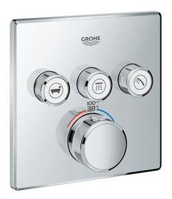 Four Handle Thermostatic Valve Trim in StarLight® Chrome
