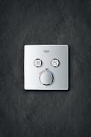 GROHE StarLight Chrome 2-Function Square Thermostatic Trim with Single Push-Button Handle 