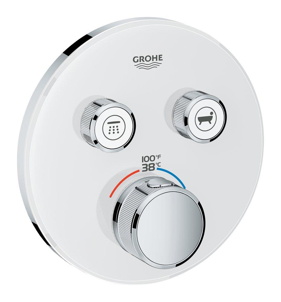 GROHE Moon White 7.7 gpm Dual Function Thermostatic Tub and Shower Trim with Smart Control Module 