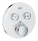 Three Handle Thermostatic Valve Trim in Moon White