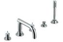 5 Hole Roman Tub Faucet with Double Handle and Handshower in StarLight® Polished Chrome