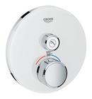Wall Mount Thermostatic Trim with Metering Handle in Moon White