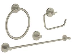 4-in-1 Bathroom Accessories Set in Brushed Nickel