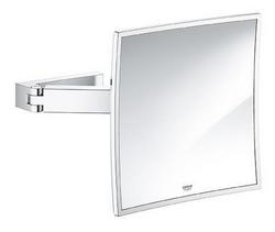 8-3/4 x 8-3/4 in. Glass and Metal Cube Cosmetic Mirror in Polished Chrome