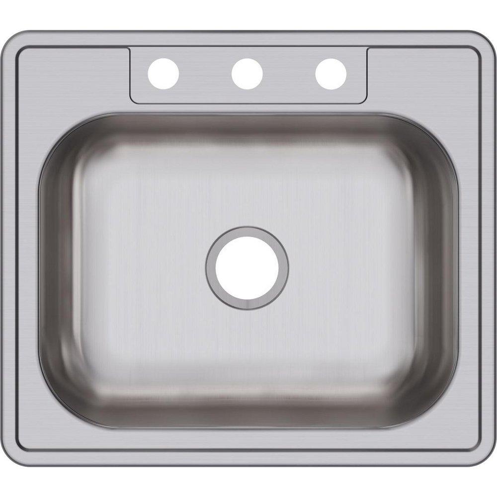 Dayton Satin 25 x 22 in. Stainless Steel Single Bowl Drop-in Kitchen Sink in Satin 