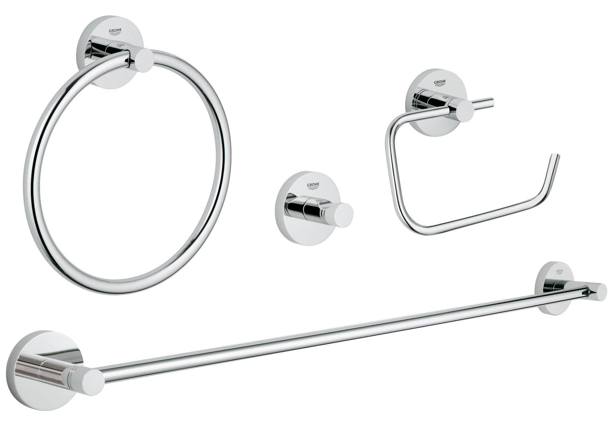 GROHE StarLight Chrome 4-in-1 Bathroom Accessories Set 