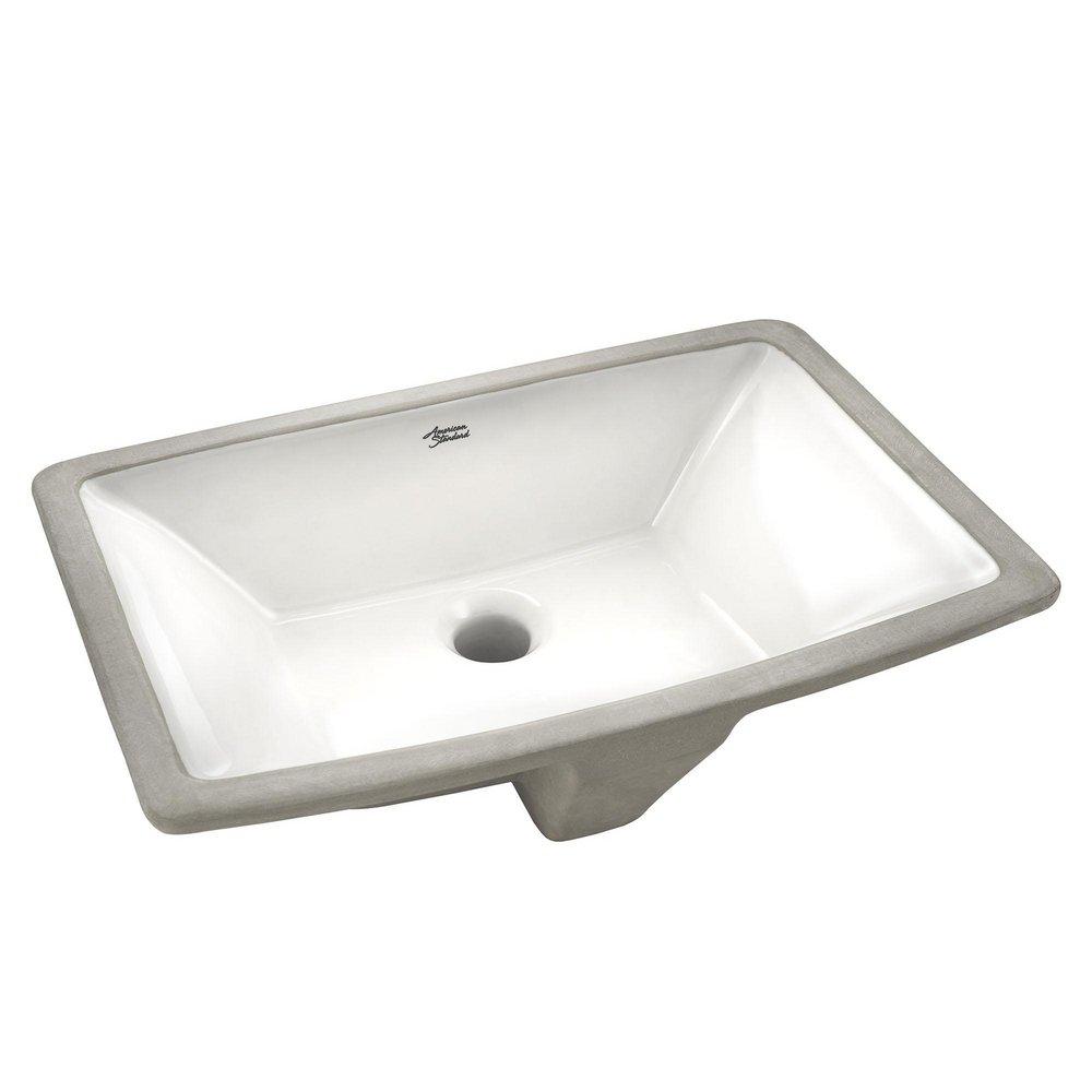 American Standard White Undermount Bathroom Sink with Overflow 