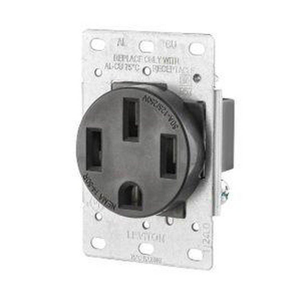 LEVITON Black 50A 125/250V Flush Mounting Receptacle 