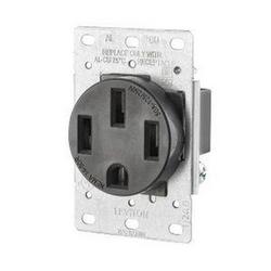 50A 125/250V Flush Mount Receptacle in Black