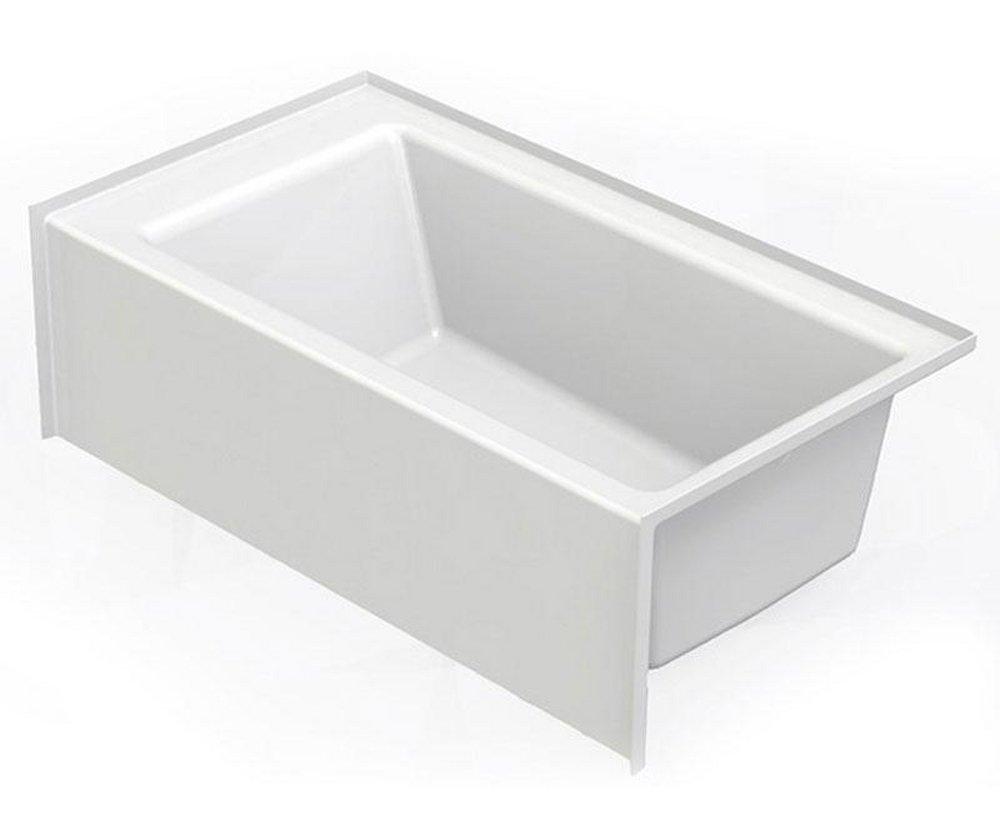Aquatic White 60 x 37-1/4 in. Soaker Alcove Bathtub with Drain in White 