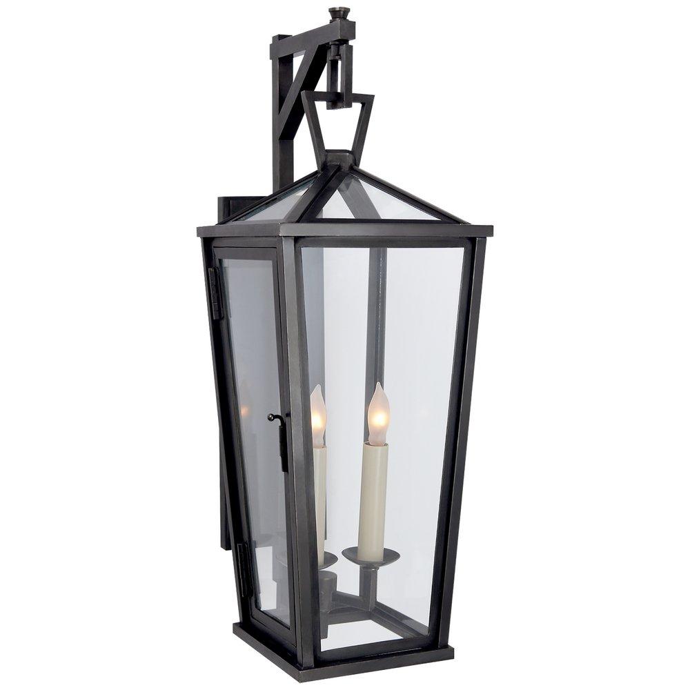 Visual Comfort & Co. Signature Bronze 7-1/2 x 21-1/4 in. 120W 2-Light Wall Mount Candelabra E-12 Outdoor Wall Lantern 