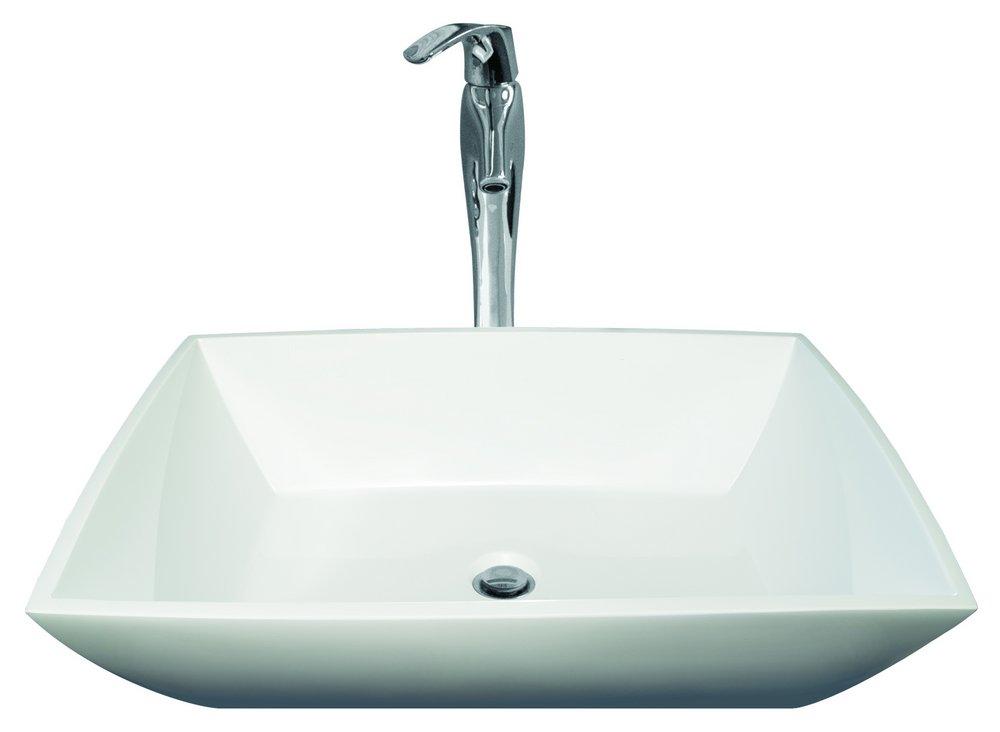 Hydro Systems White 24 x 16 in. 1-Bowl Acrylic Vessel Mount Rectangular Lavatory Sink 