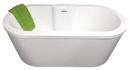 72 x 36 in. Acrylic and Reinforced Fiberglass Oval Bathtub with Center Drain in White