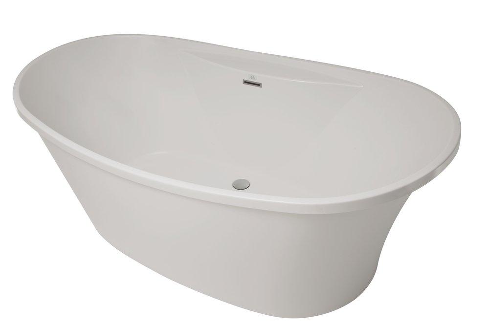 Hydro Systems White 66 x 36 in. Freestanding Bathtub with Center Rear Drain 