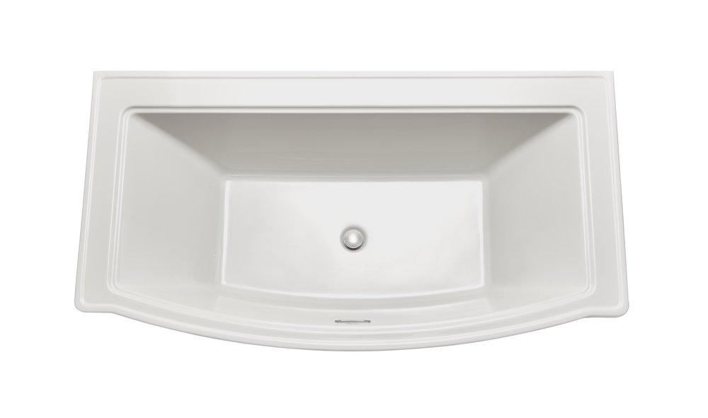 American Standard White 67-15/16 x 36 in. Freestanding Bathtub with Center Drain 