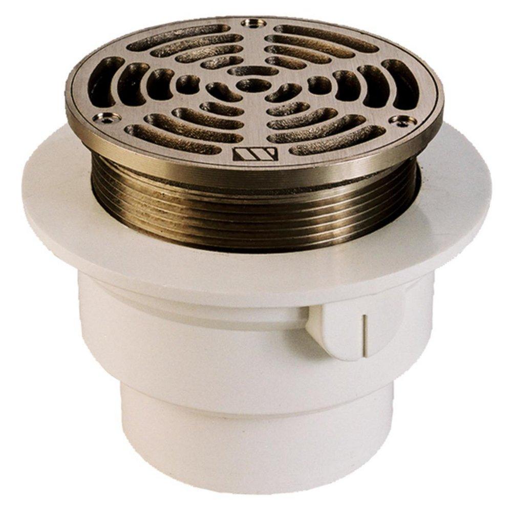 Watts PVC Adjustable Floor Drain with Round Strainer 