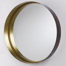36 in. Round Decorative Mirror in Brushed Bronze with Aged Brass