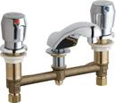 Two Handle Push Deck Mount Service Faucet in Polished Chrome
