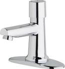Chicago Faucets Polished Chrome 0.35 gpm 1 Hole Deck Mount Metering Manual Sink Faucet (Less Handle) 