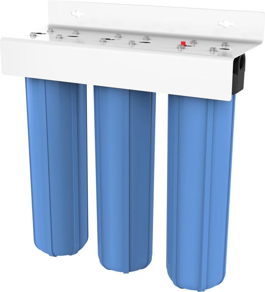 Three 20 in. Big Blue Housings on Unit Mounting Bracket - Assembled 