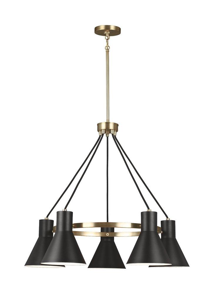 Visual Comfort & Co. Generation Lighting Satin Bronze 29 in. 60W 5-Light Medium E-26 Compact Fluorescent Chandelier 