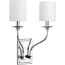 60W 2-Light Candelabra E-12 Incandescent Wall Sconce in Polished Chrome