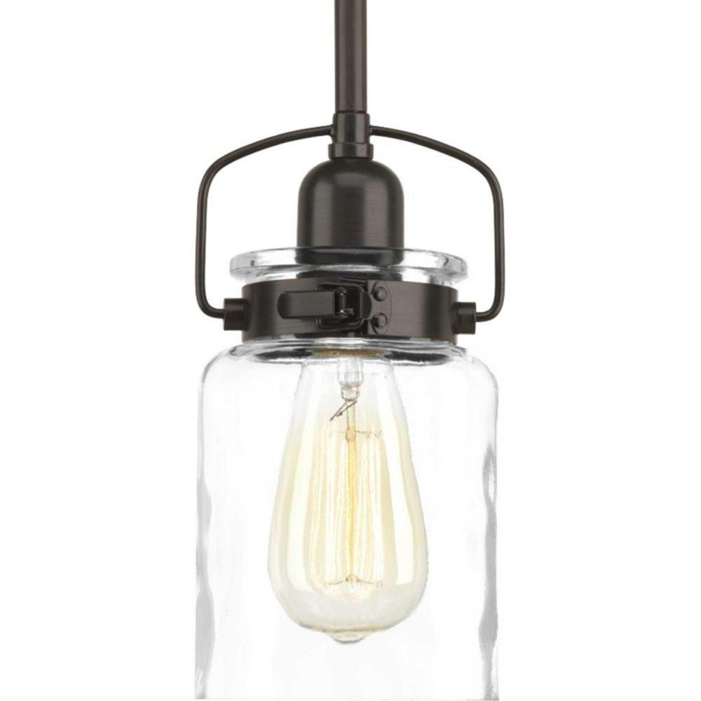 Progress Lighting Antique Bronze 4-3/4 in. 100W 1-Light Incandescent Mini Pendant 