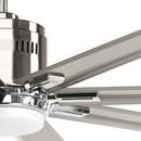 Progress Lighting Brushed Nickel 16-3/4 in. 18W 8-Blade Ceiling Fan with 72 in. Blade Span and LED Light 
