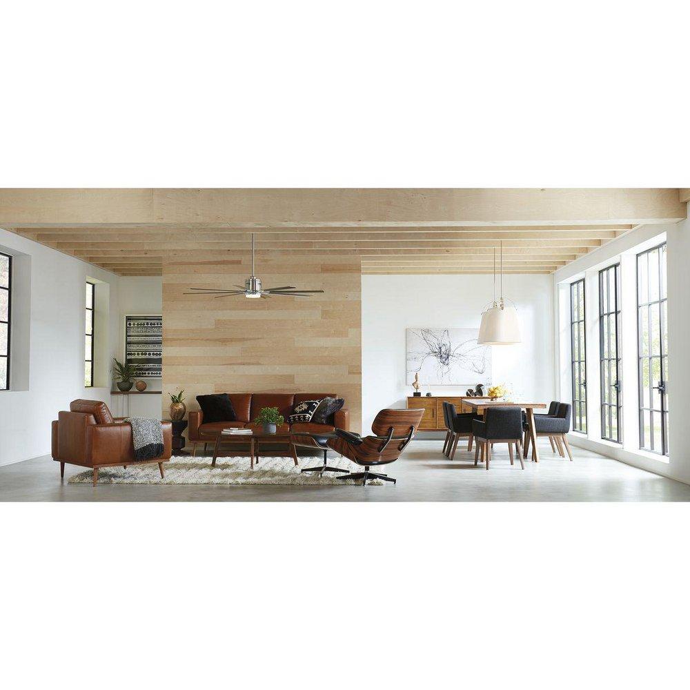 Progress Lighting Brushed Nickel 16-3/4 in. 18W 8-Blade Ceiling Fan with 72 in. Blade Span and LED Light 