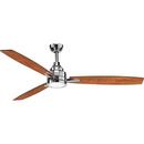 Progress Lighting Polished Chrome 75W 3-Blade Ceiling Fan with 60 in. Blade Span and LED Light 