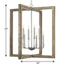 Progress Lighting Galvanized 36 in. 480W 8-Light Candelabra E-12 Incandescent Chandelier 