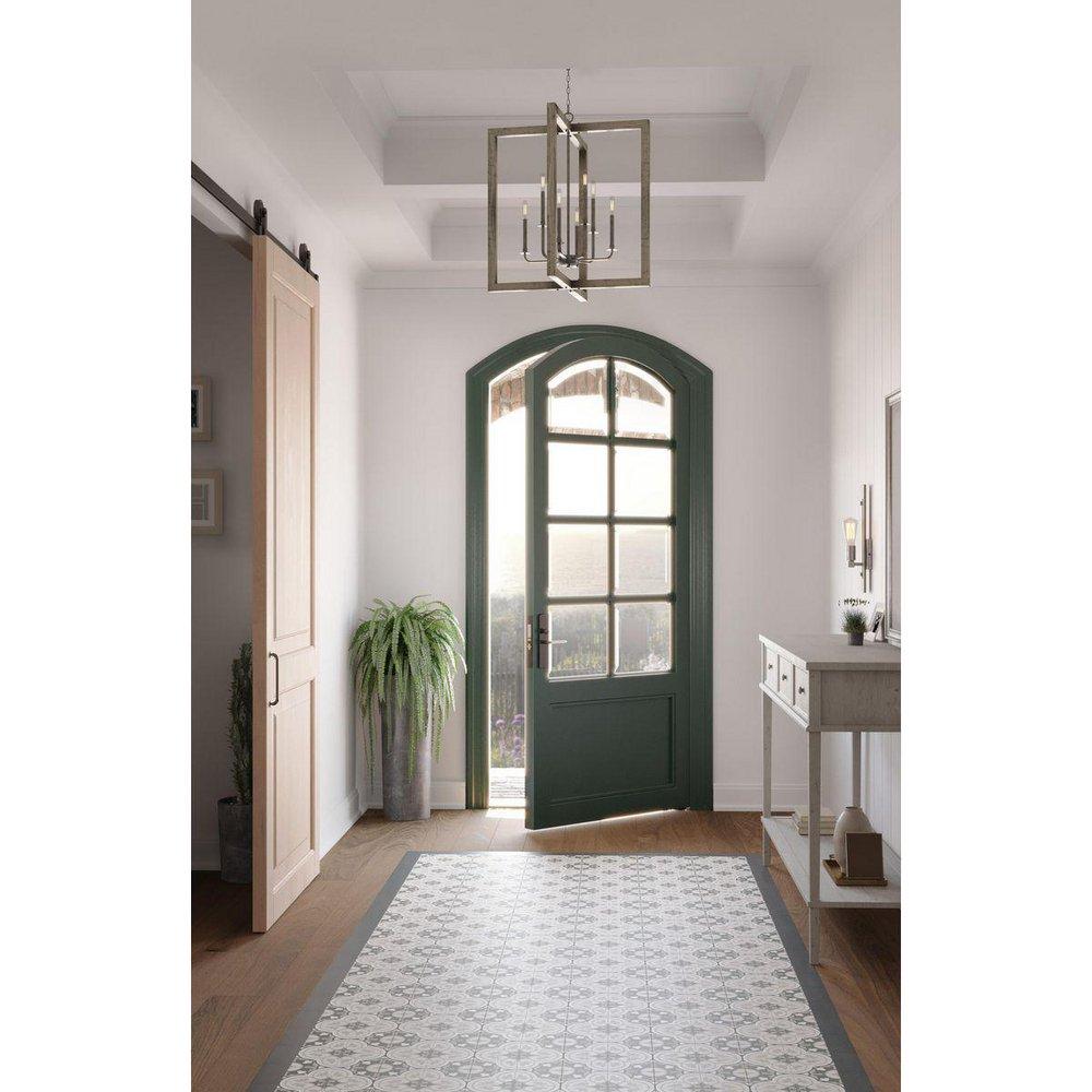 Progress Lighting Galvanized 36 in. 480W 8-Light Candelabra E-12 Incandescent Chandelier 