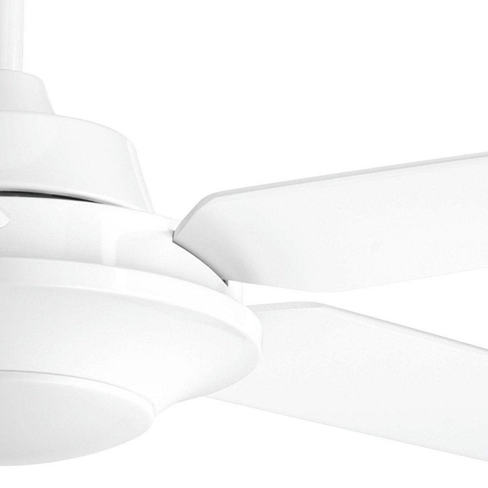 Progress Lighting White 65W 5-Blade Ceiling Fan with 54 in. Blade Span and LED Light 
