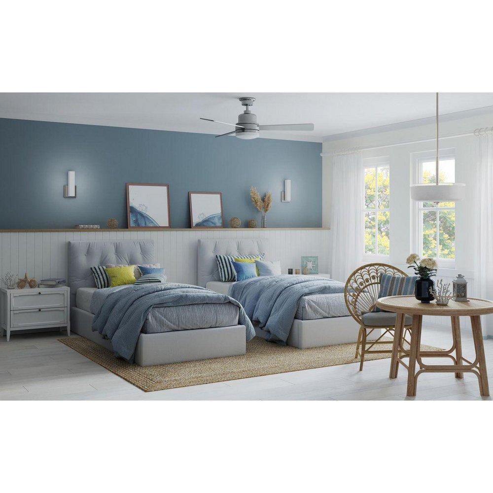 Progress Lighting Brushed Nickel 64W 3-Blade Ceiling Fan with 52 in. Blade Span and 1-Light 