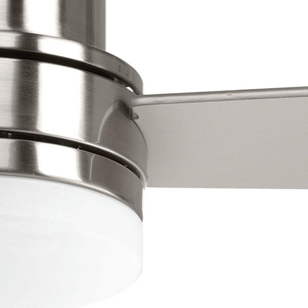 Progress Lighting Brushed Nickel 64W 3-Blade Ceiling Fan with 52 in. Blade Span and 1-Light 