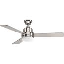 64W 3-Blade Ceiling Fan with 52 in. Blade Span and 1-Light in Brushed Nickel